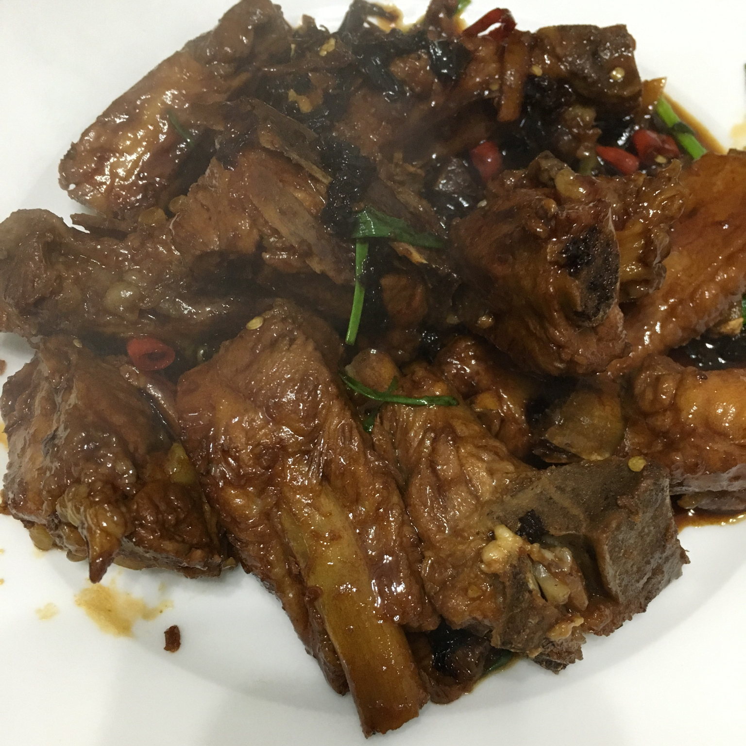 老丁的私房菜-葱烧小排