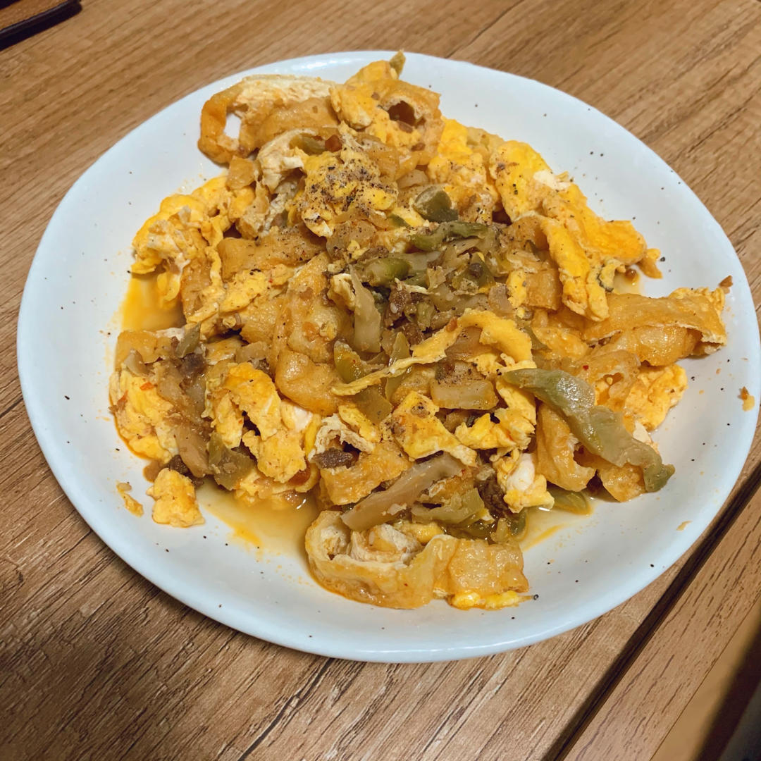 早餐好伴侣——榨菜炒鸡蛋