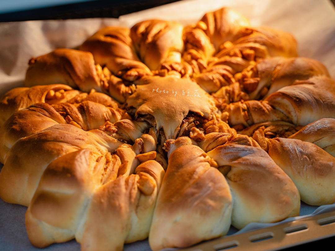 一次发酵就非常好吃的肉桂红糖苹果馅雪花面包