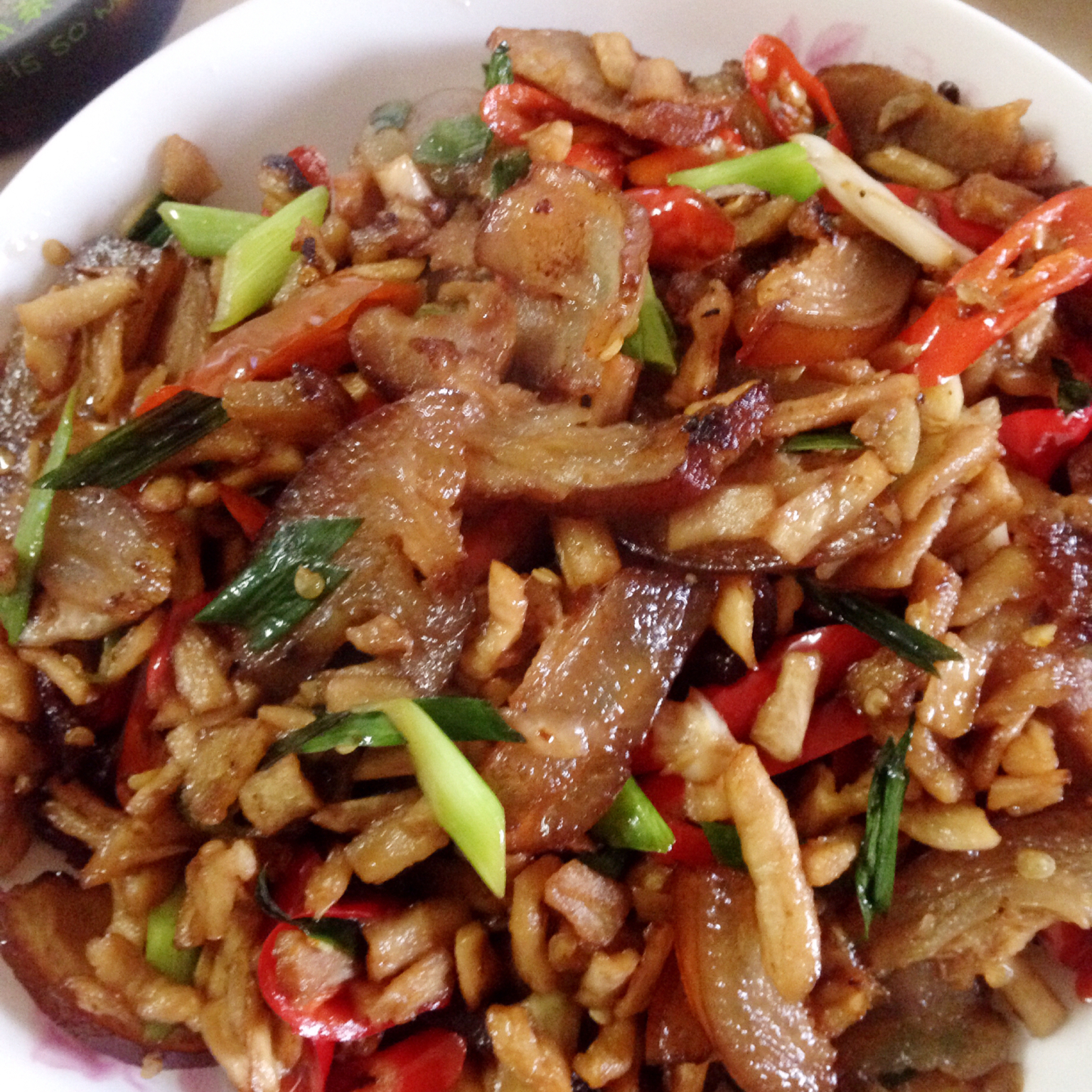 萝卜干蒜苗炒腊肉