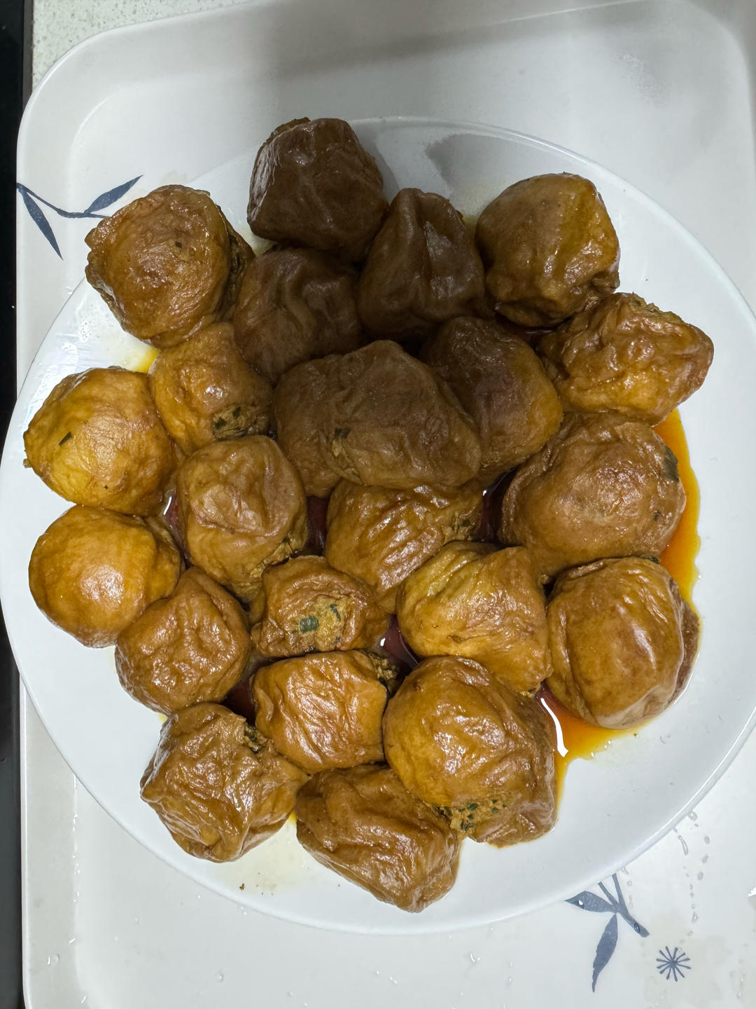 韭菜虾仁肉馅油面筋