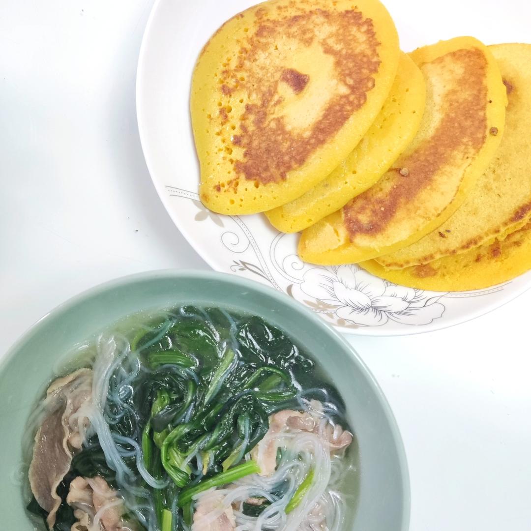 玉米面松饼，早起5分钟搞定，又软又健康