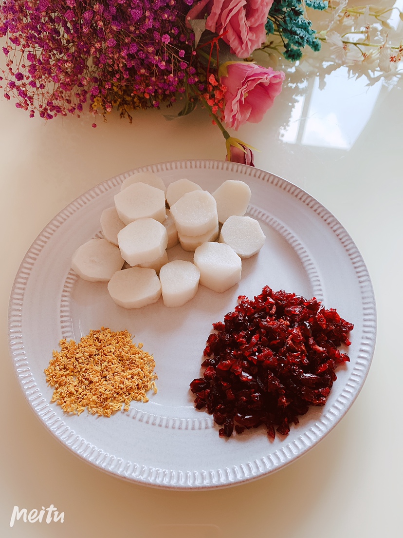 🌸一款香气十足的健康养生版山药桂花蔓越莓大米发糕🌸的做法 步骤1