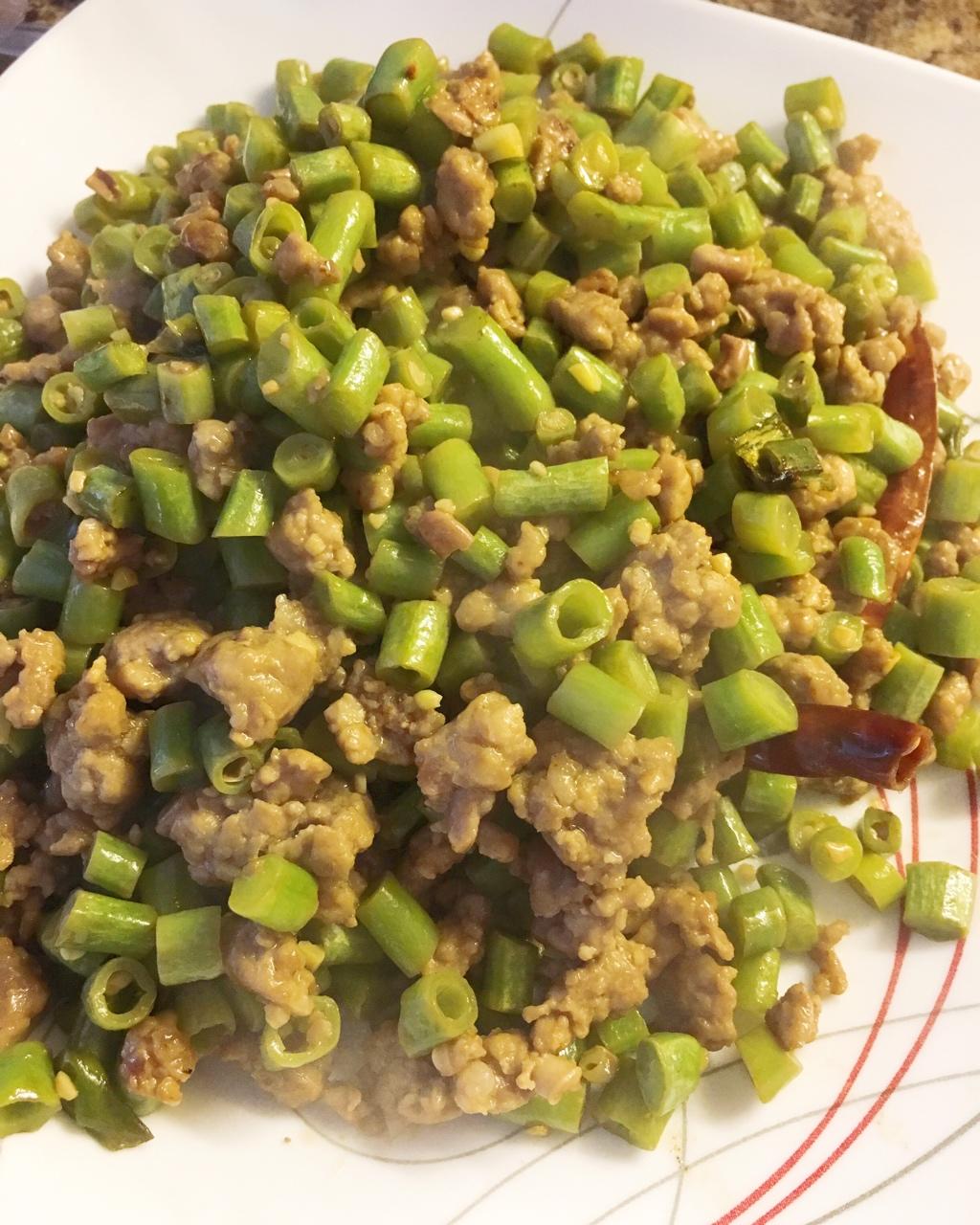 肉沫豆角下饭菜
