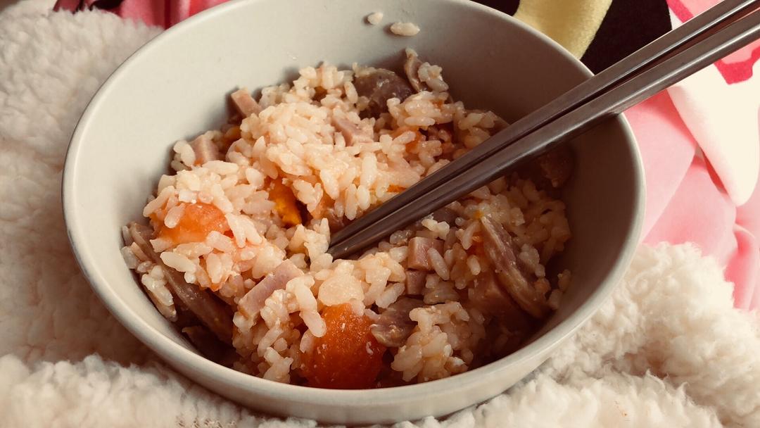 寝室简易电饭锅整个番茄饭（香肠版）