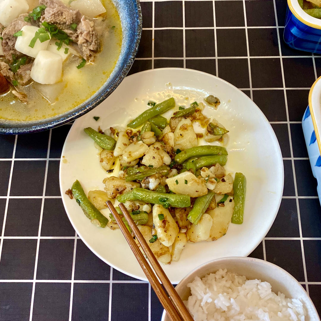 土豆香煎四季豆