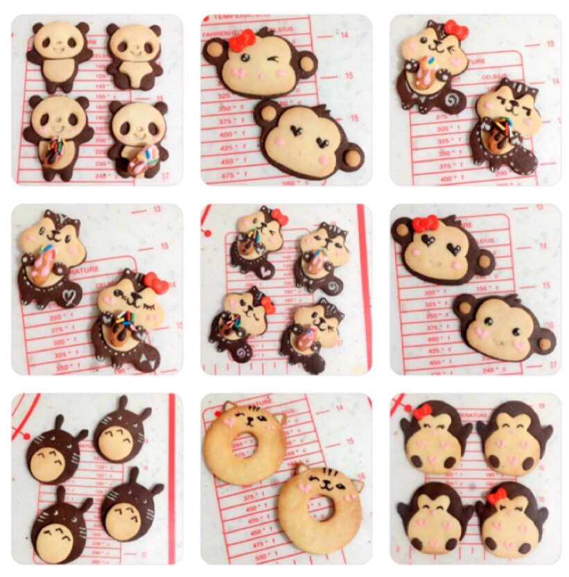 卡通饼干 － 杏仁小松鼠饼干和熊猫饼干