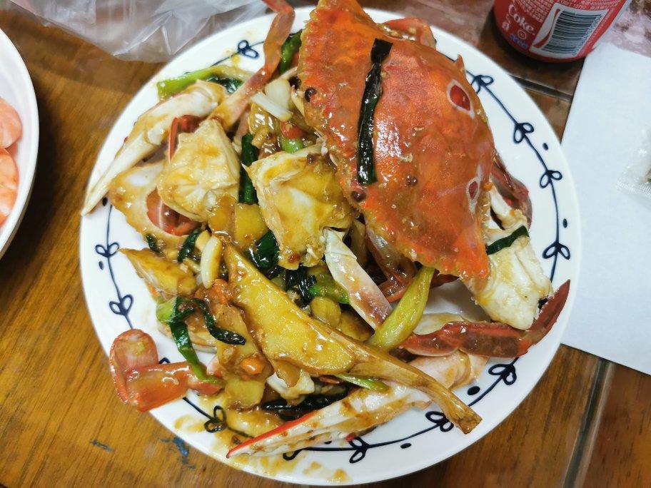 姜葱炒花蟹
