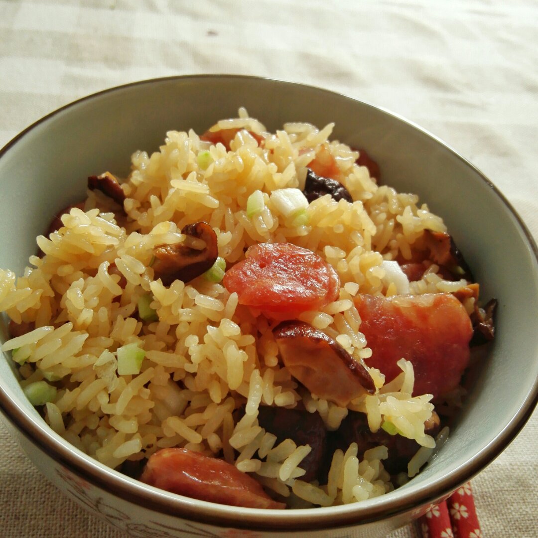 电饭锅版香菇腊肠饭