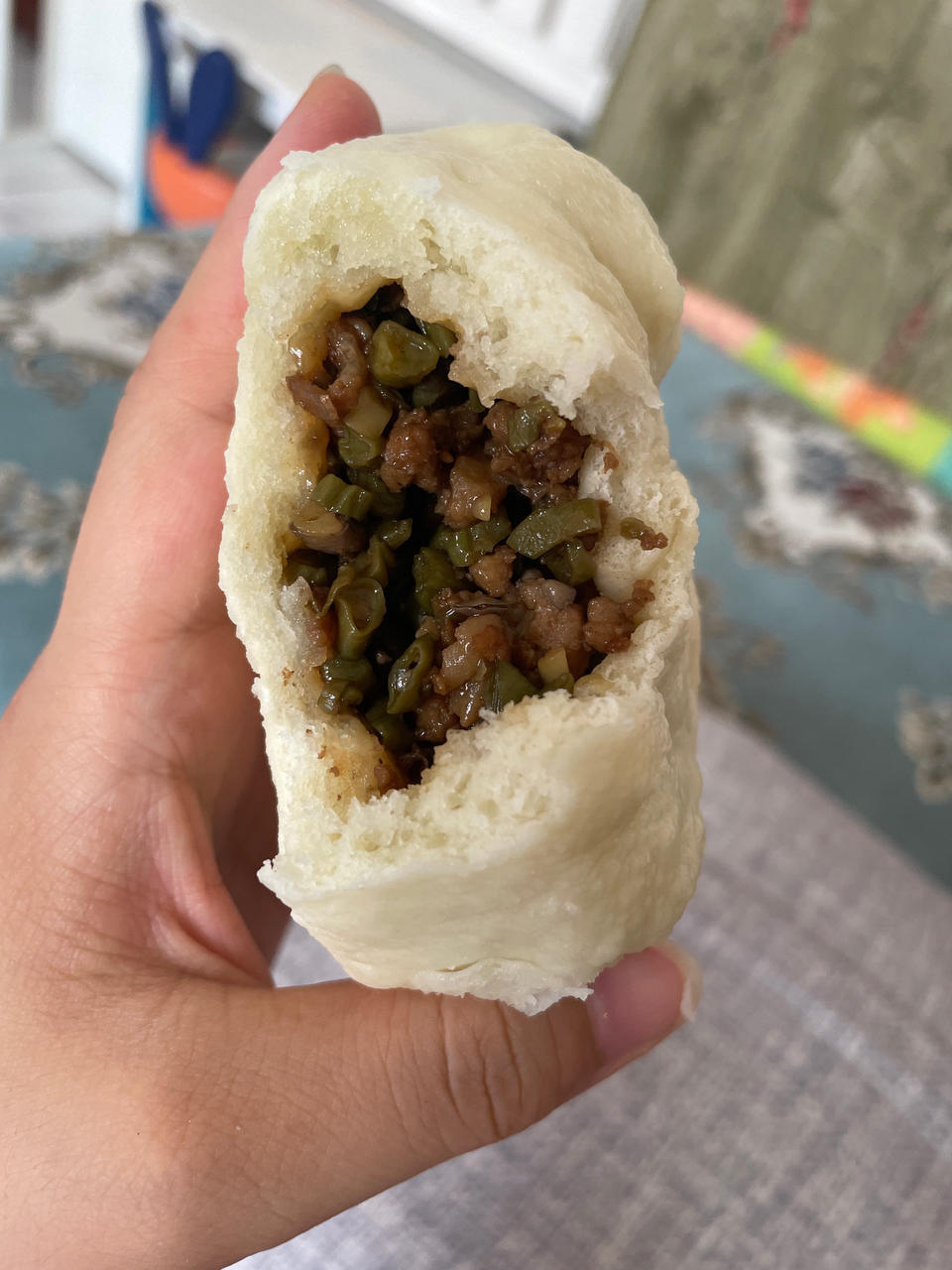 豆角猪肉馅包子