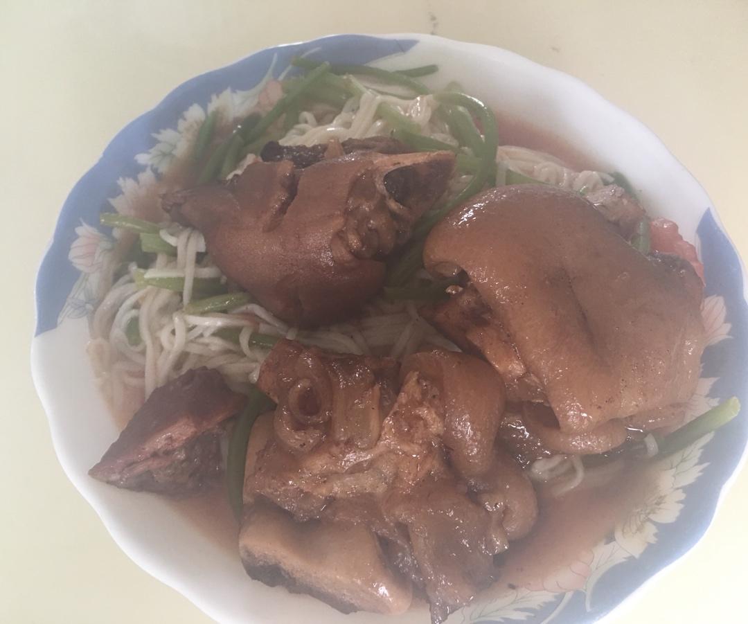 快手鸡蛋面汤面（加强版）猪蹄面