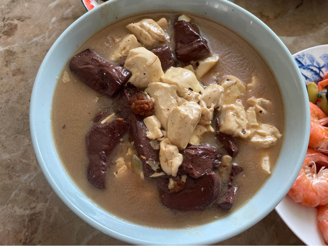 家常猪血豆腐