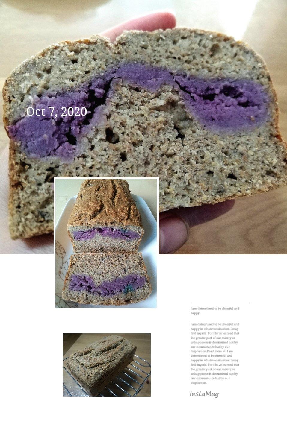 红豆香芋快手面包丨健康·烘焙
