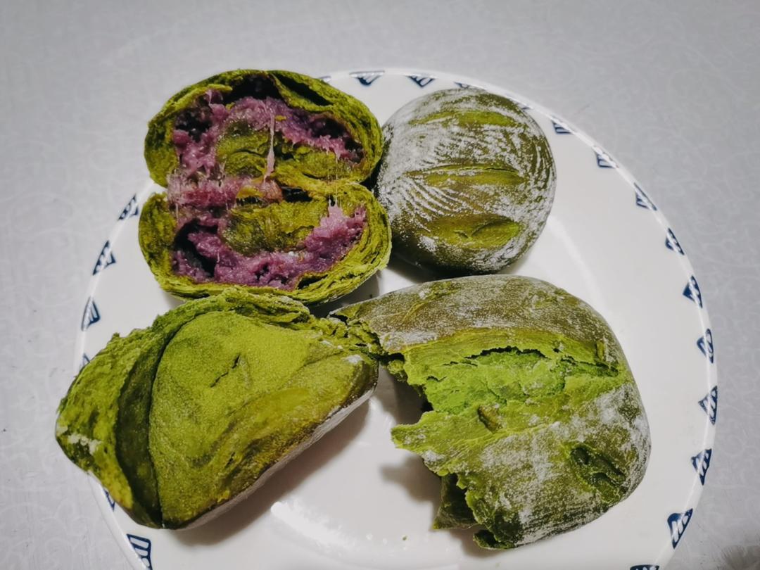 低脂版抹茶全麦芋泥奥利奥馅软欧