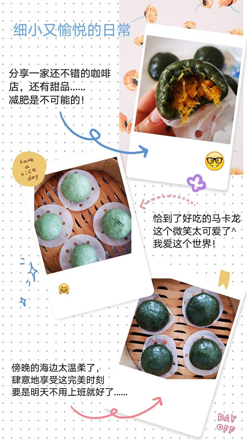网红青团～～咸蛋黄肉松青团