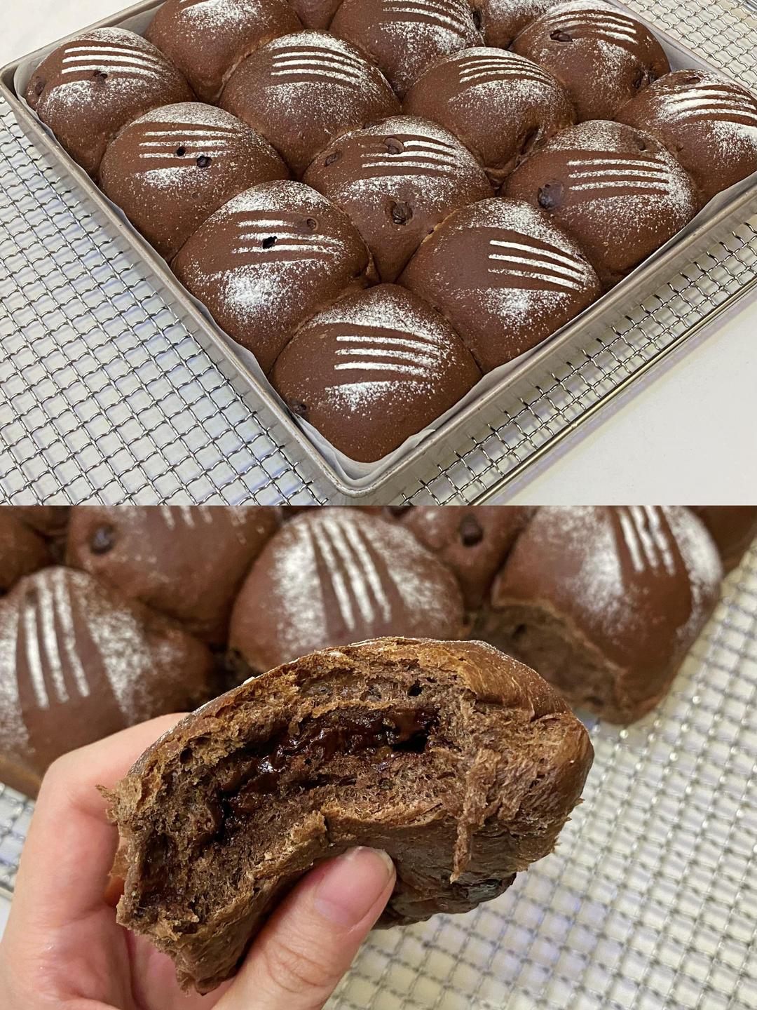 双重巧克力爆浆小餐包