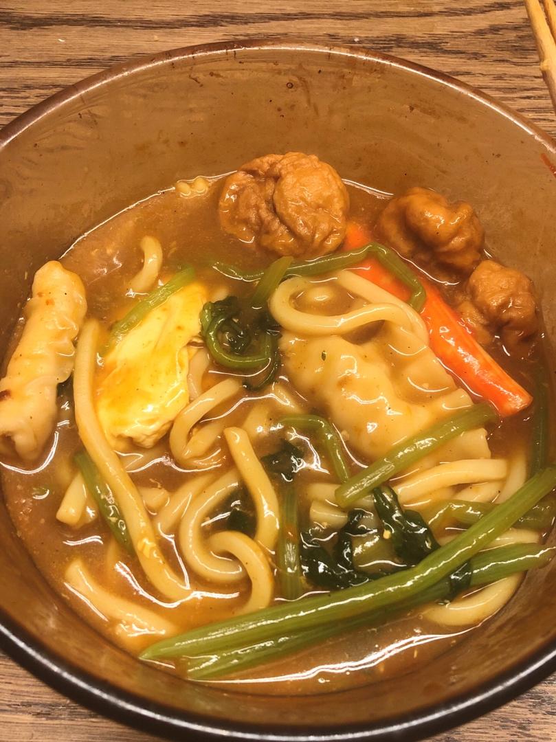 五分钟快手咖喱乌冬面