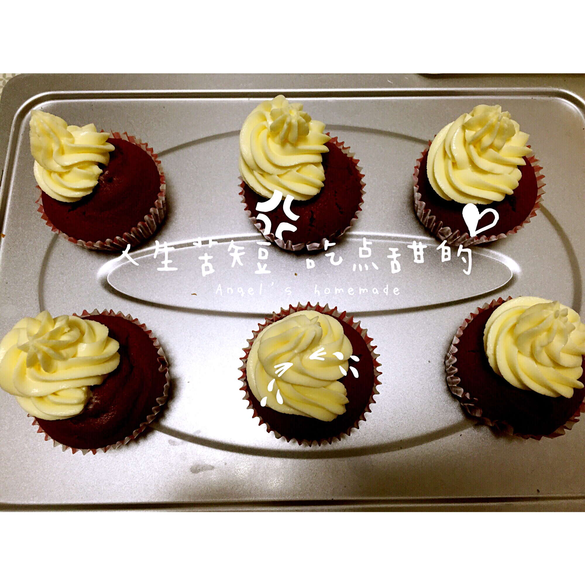 传统红丝绒杯子蛋糕（极软无泡打粉）Red velvet cupcake