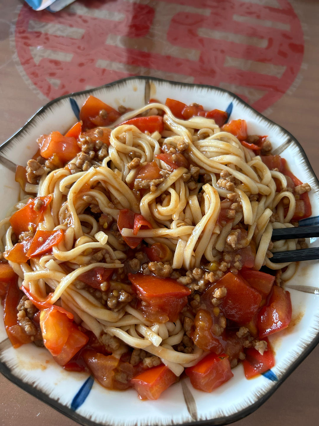 简单好吃的番茄肉酱面
