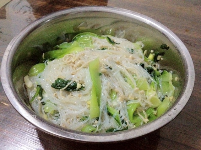 小油菜凉拌粉丝