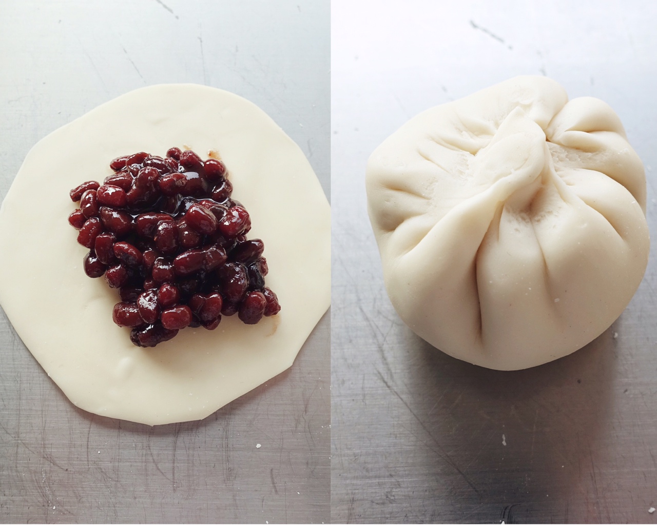 奶香红豆馒头卷（一次性发酵）的做法 步骤4