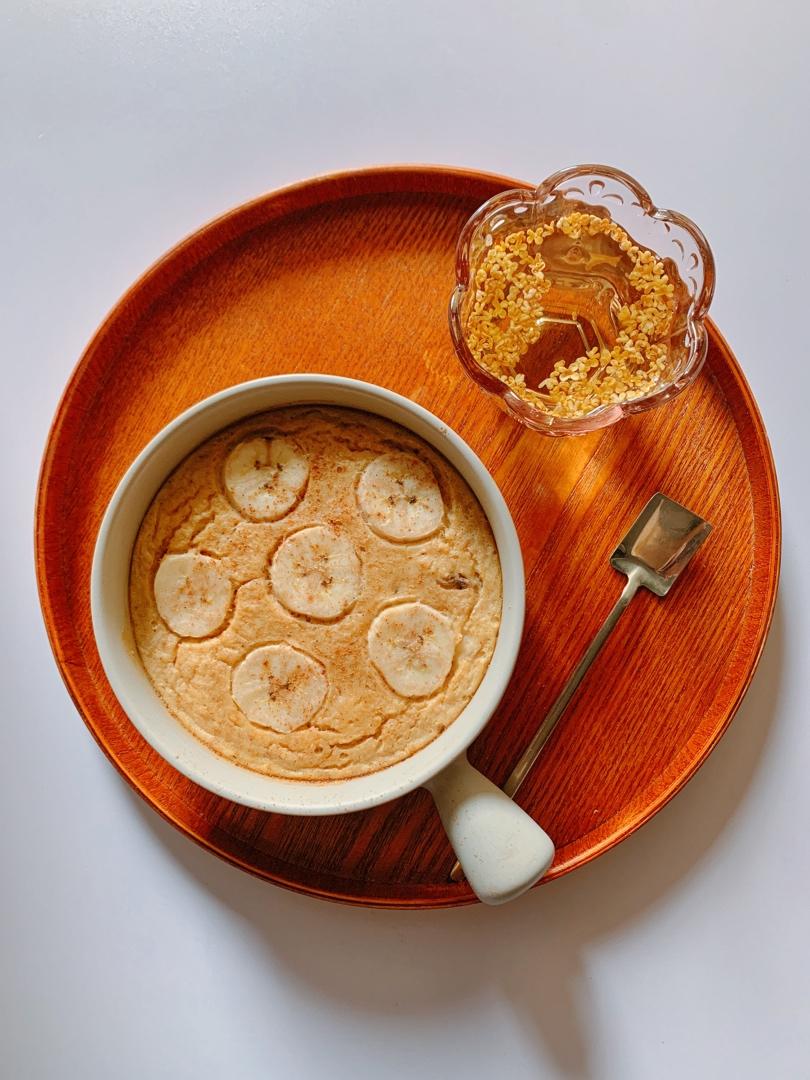 减脂餐：香蕉燕麦烤蛋奶