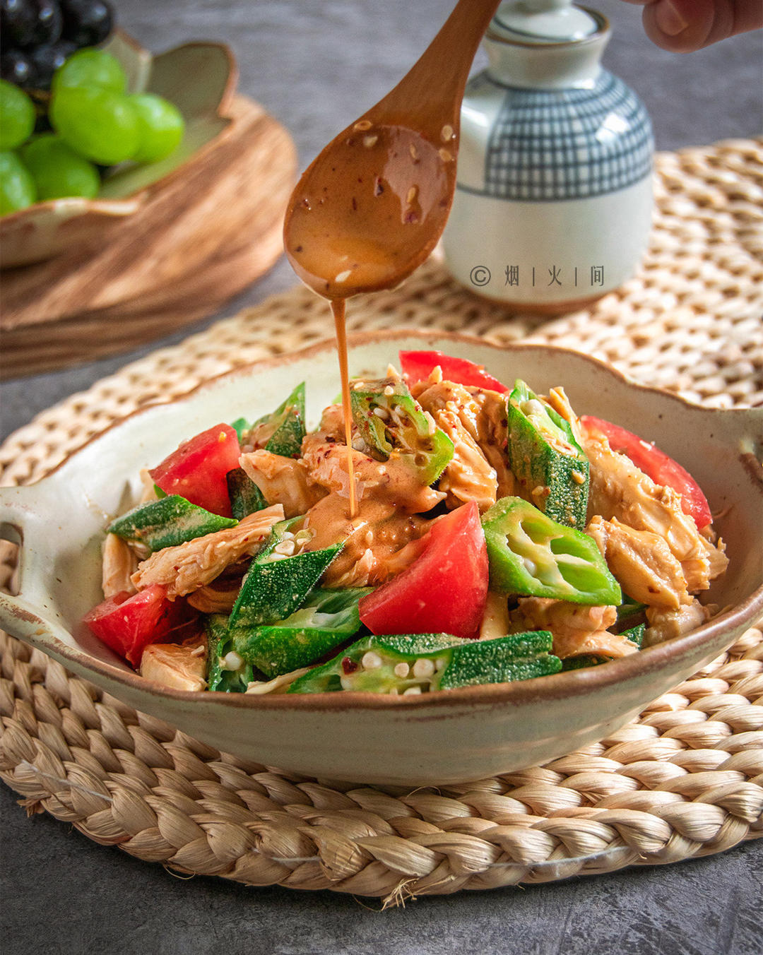 开胃凉拌菜｜怪味鸡风味！凉拌秋葵鸡胸肉