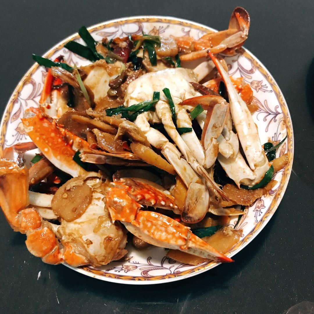 葱姜炒梭子蟹（very easy）