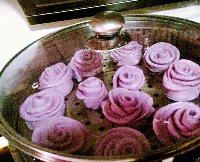 紫甘蓝柠檬玫瑰花馒头的做法