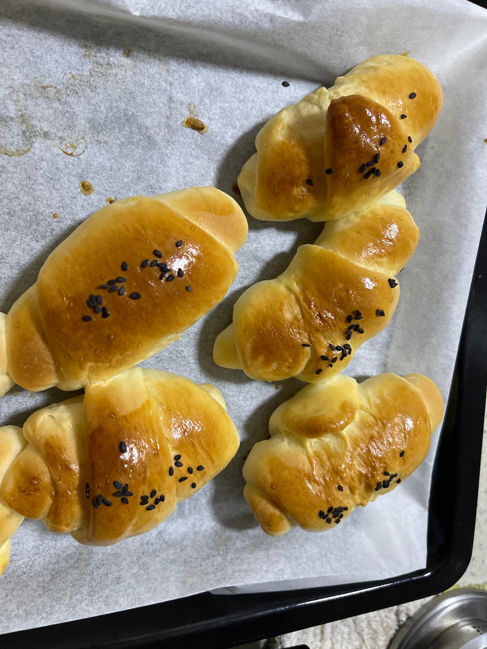 手揉小小牛角包🥐（牛奶面包配方）