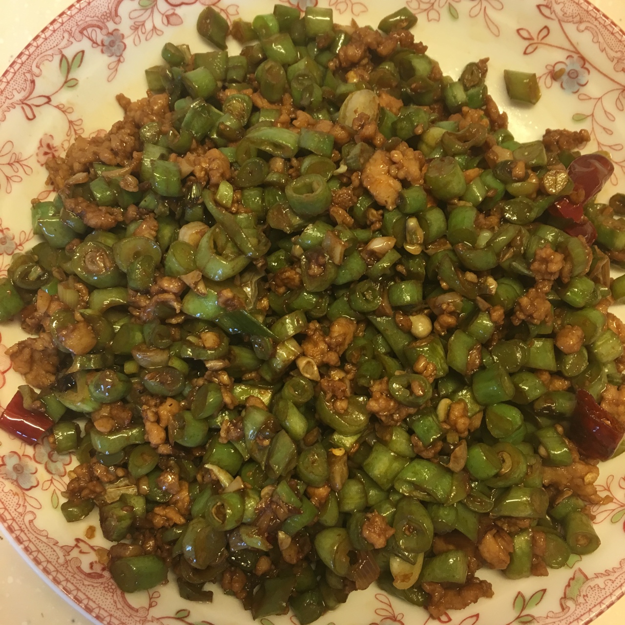 肉沫豆角下饭菜