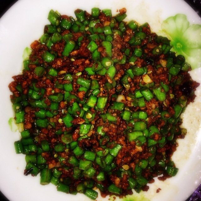 肉沫豆角下饭菜