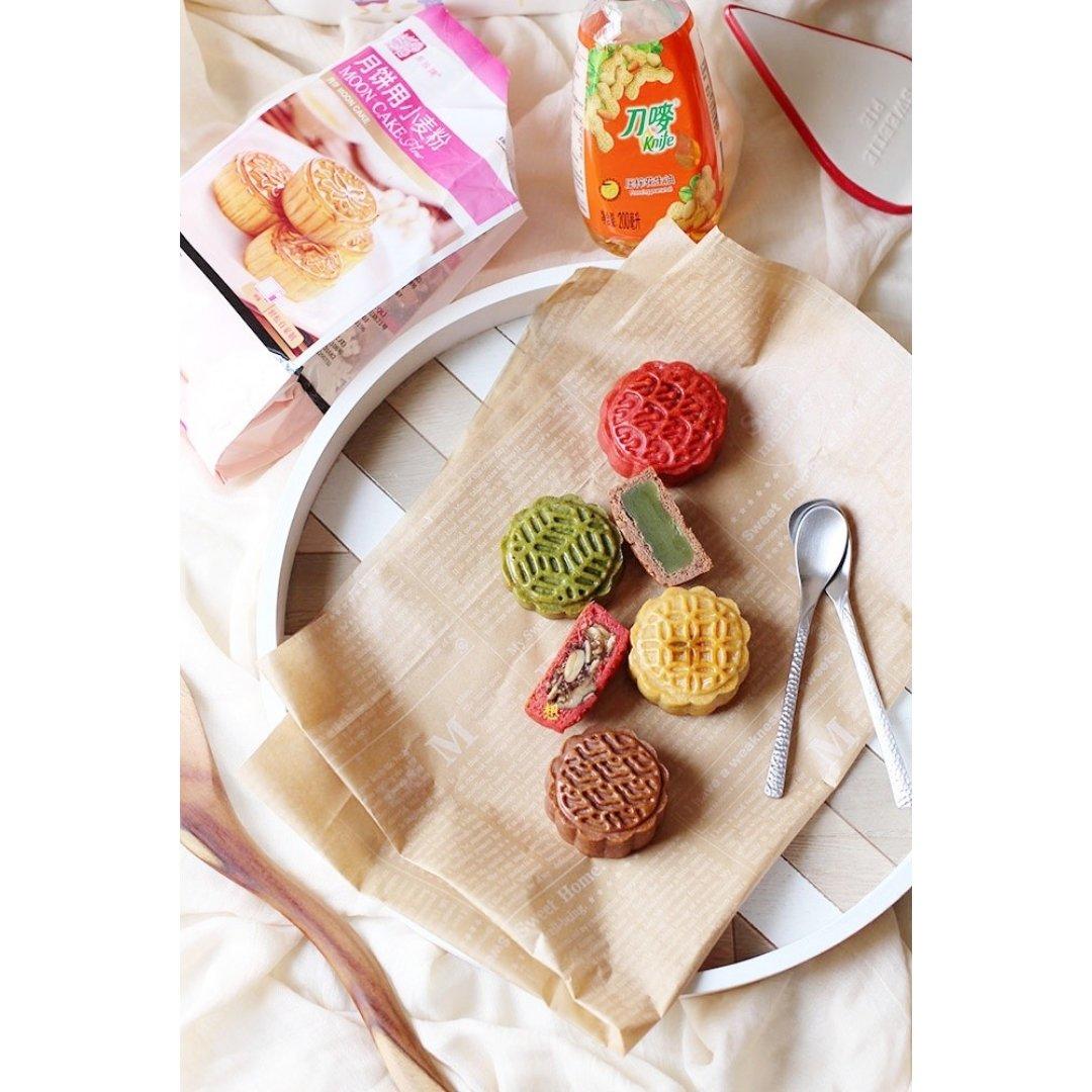 金沙肉松月饼——刀唛花生油&美玫牌月饼粉