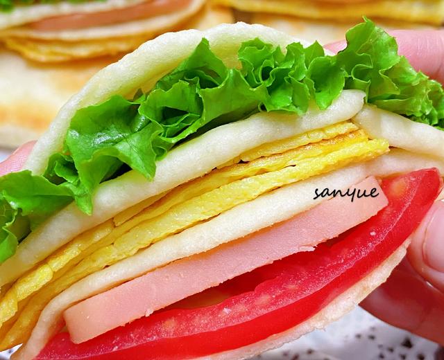 中式多层大汉堡 可以夹一切的饼 上学营养早餐 附细节视频详解的做法