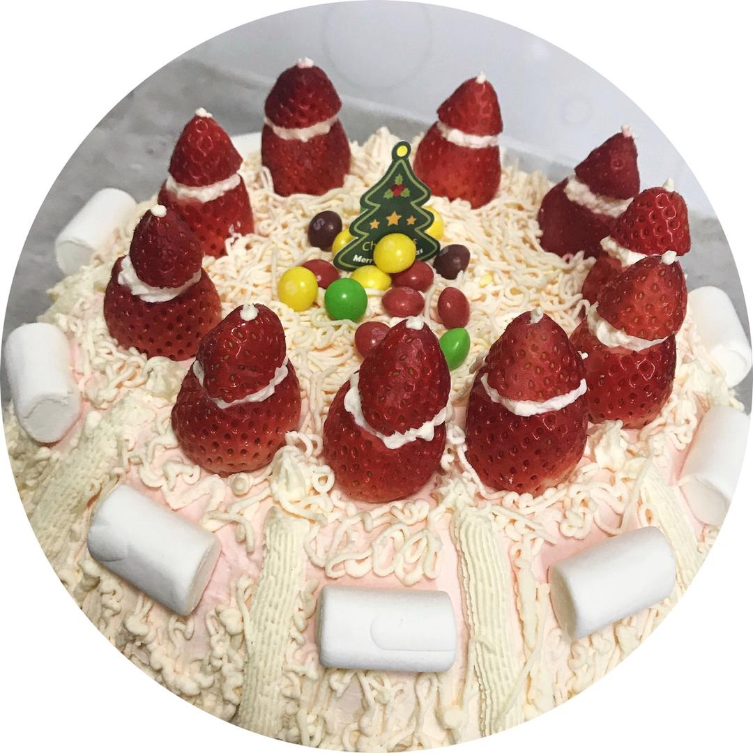 圣诞草莓雪人裸蛋糕～超简单懒人版