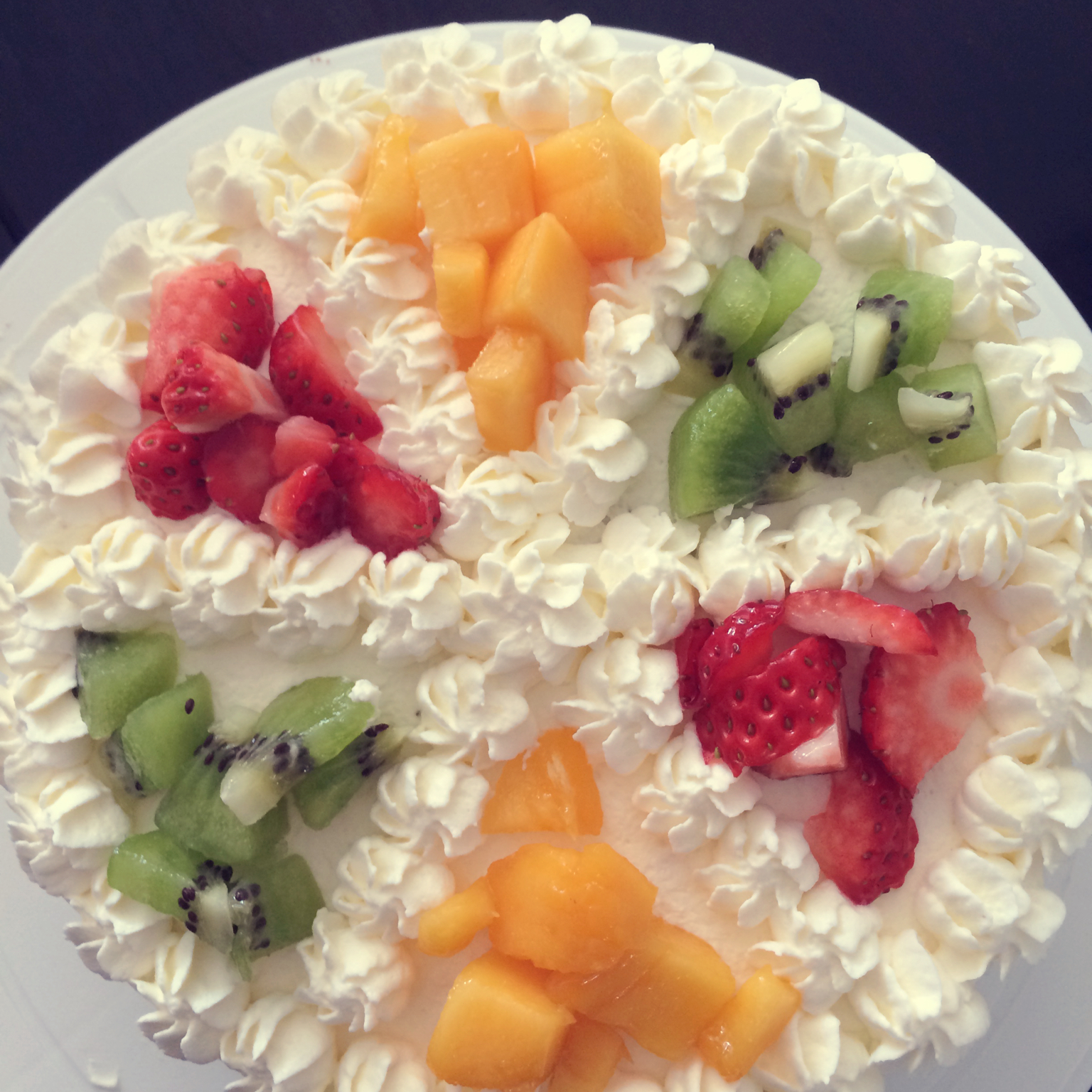 水果花格奶油蛋糕