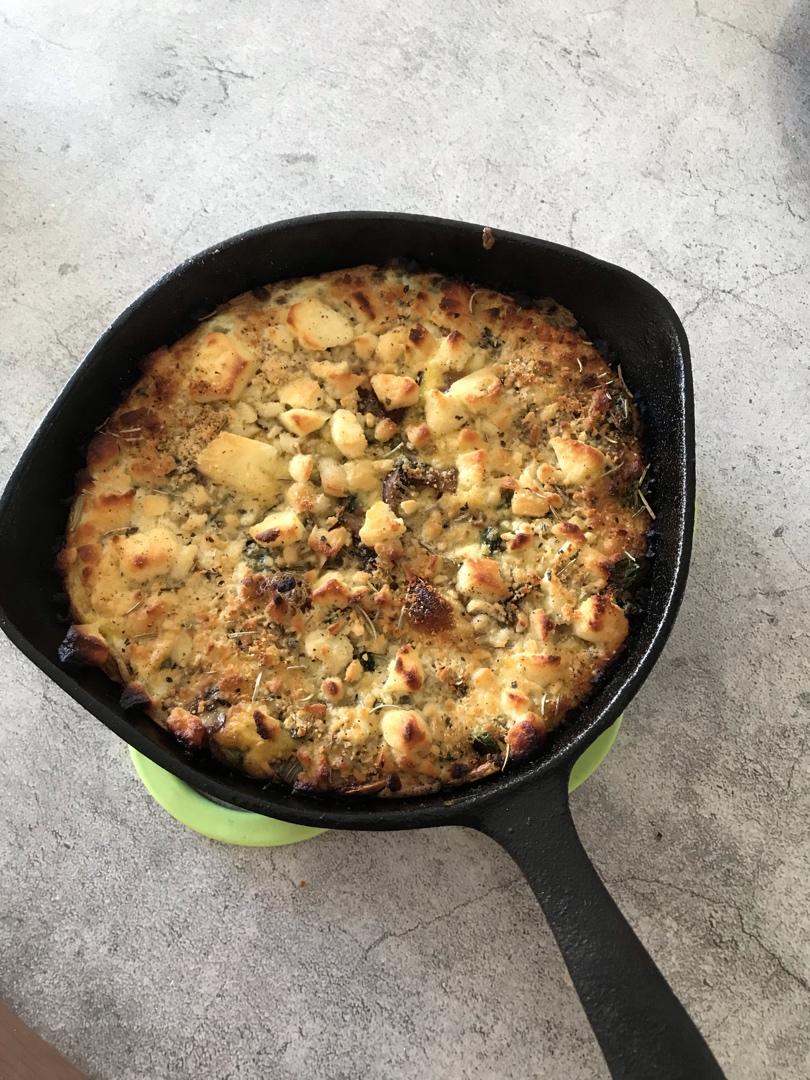 蘑菇菠菜奶酪早餐蛋饼丨健康·烘焙