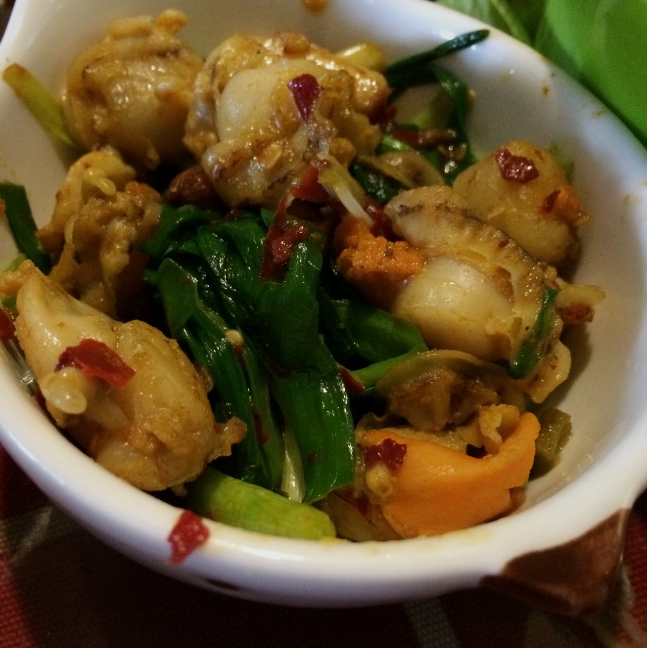 扇贝肉炒韭菜