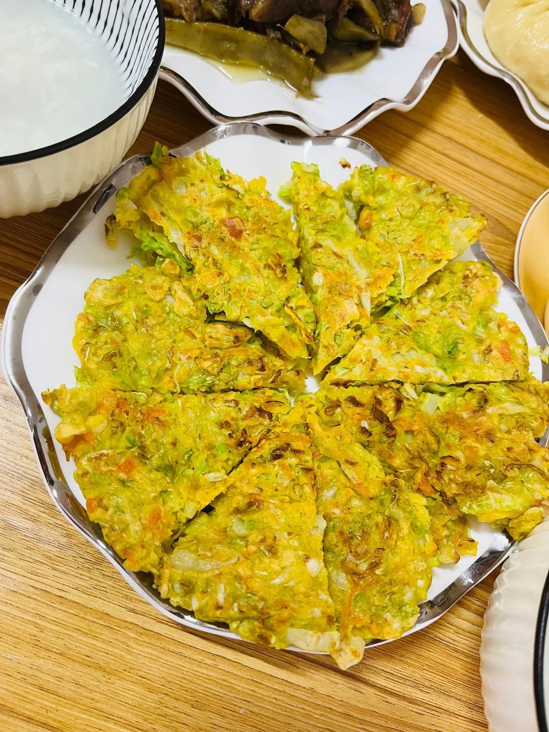白菜鸡蛋饼营养早餐的做法