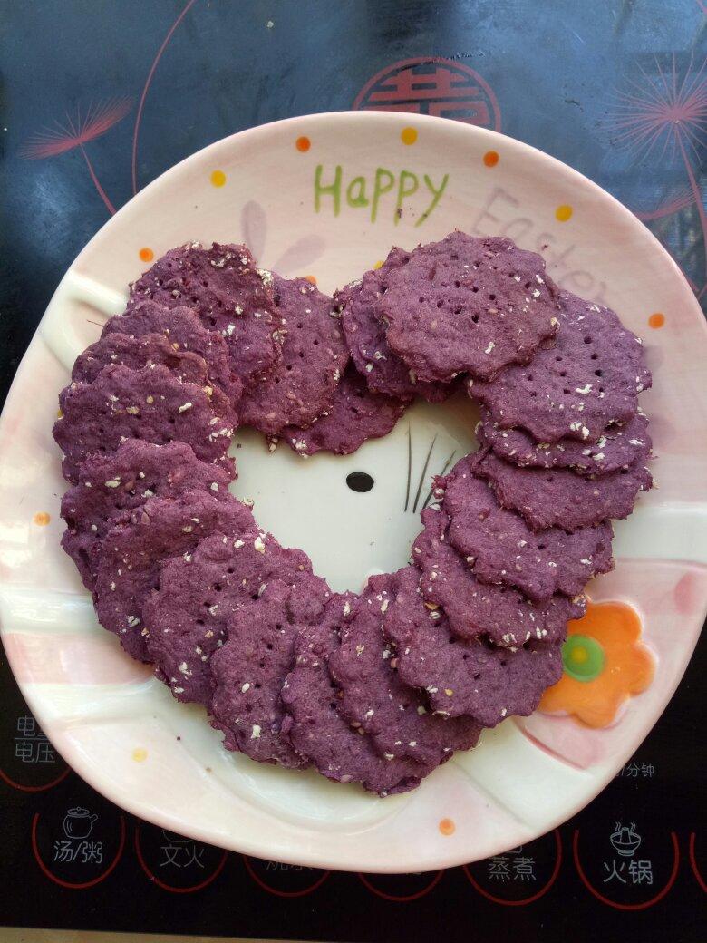 无油无糖的紫薯燕麦饼干