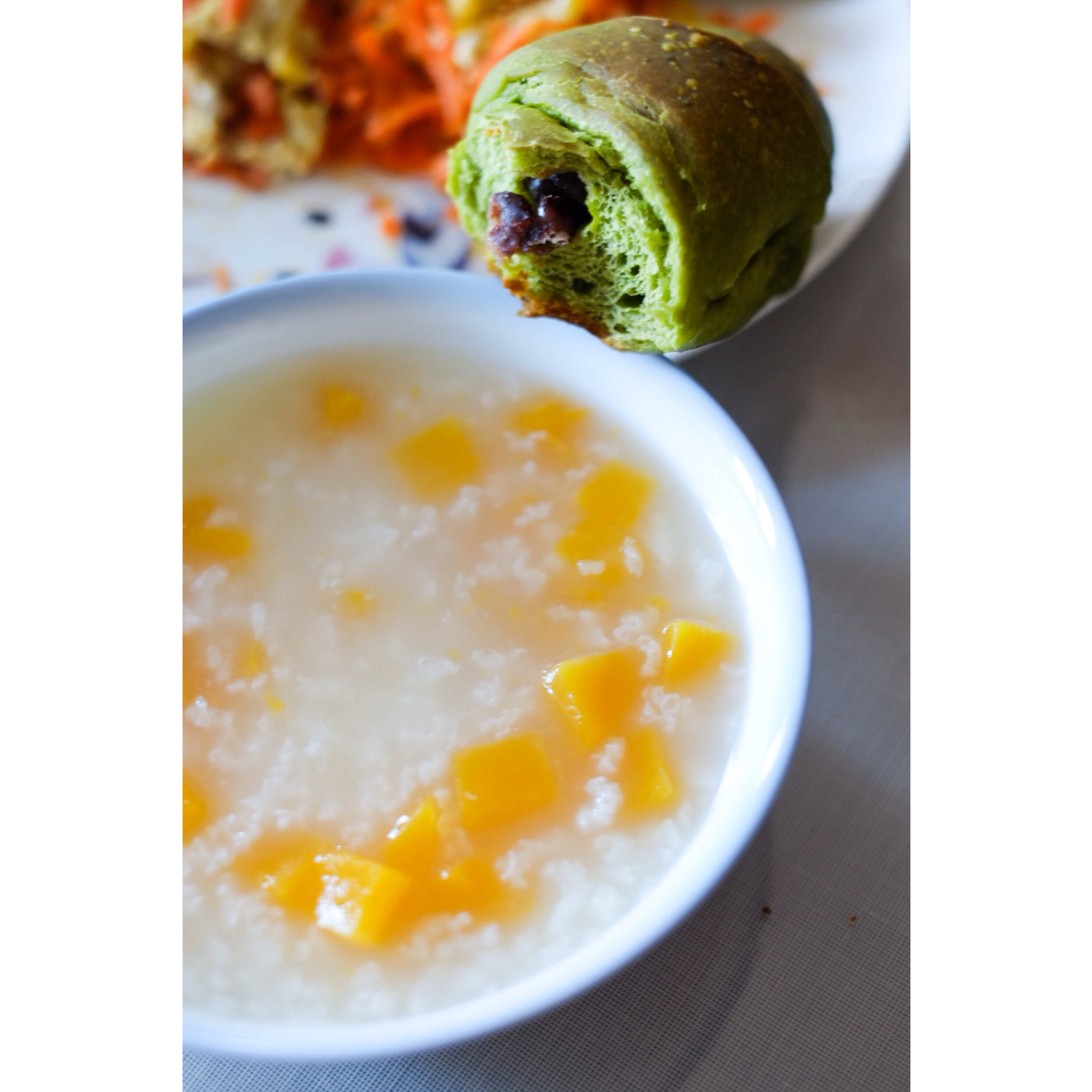 抹茶蜜豆牛角包