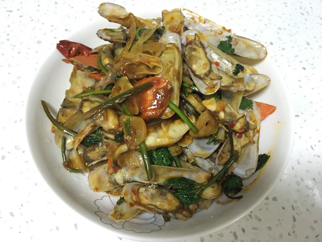 家常炒蚬子