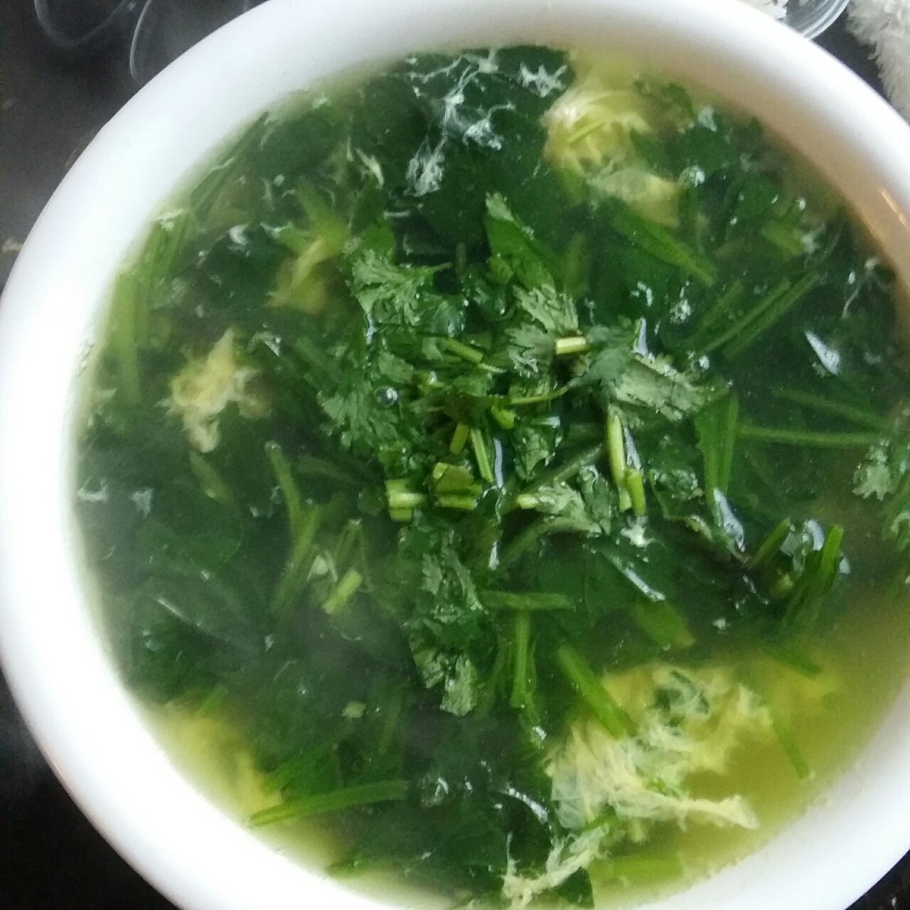 鲜蛋花菠菜汤