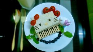 立体吐司♥凯蒂猫钢琴的做法 步骤6