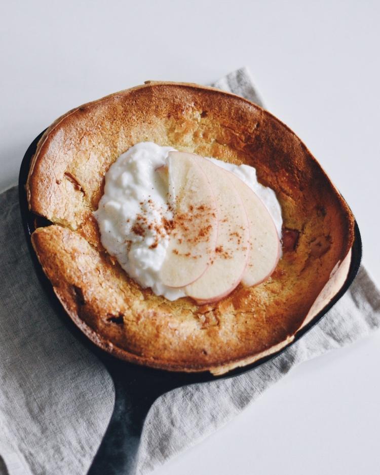 肉桂苹果全麦Dutch Baby（低热量大满足）