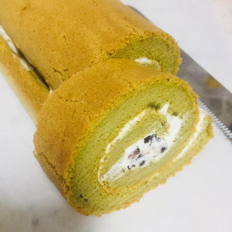 抹茶蜜豆蛋糕卷