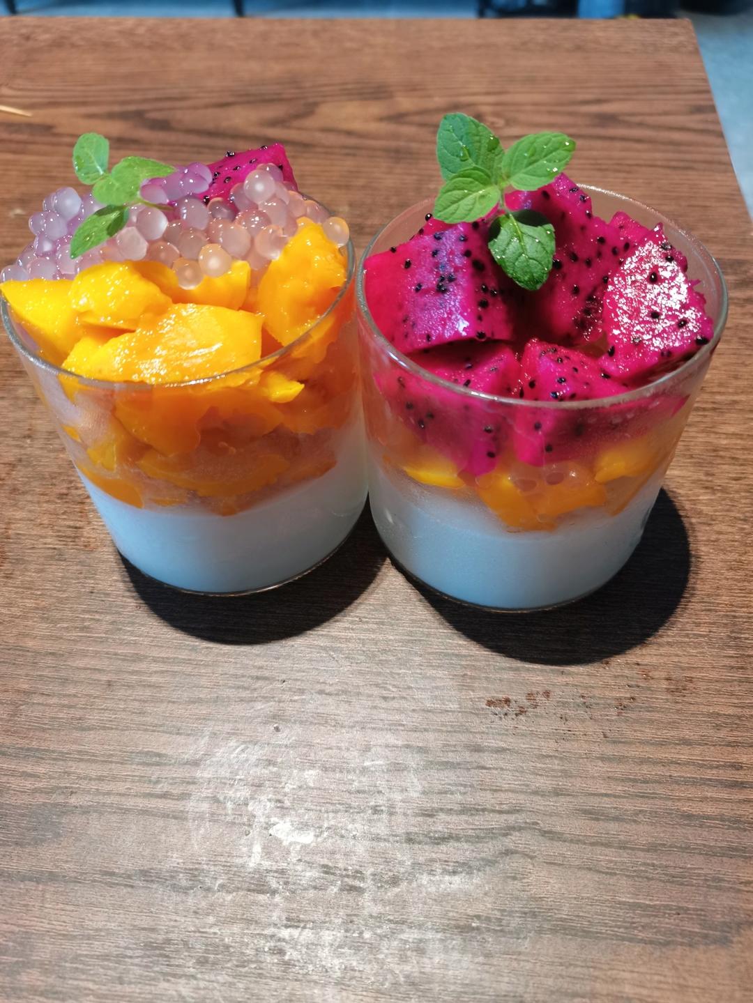 芒果双层布丁