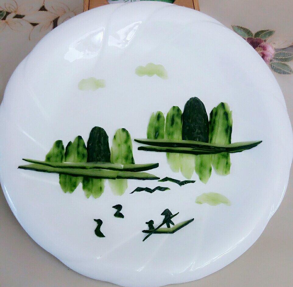 平安符月儿做的黄瓜山水拼盘