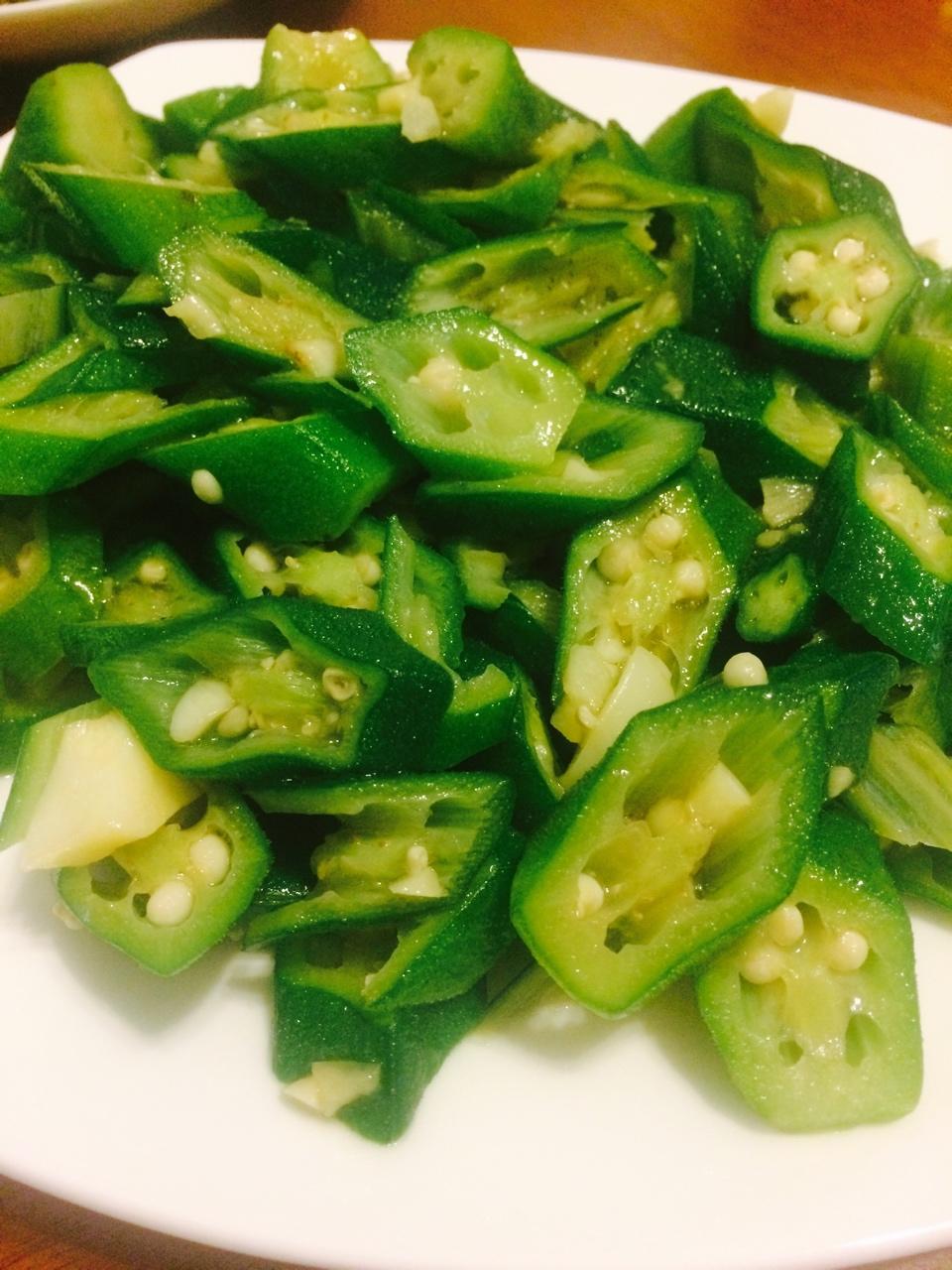 花自飘零2014做的清炒秋葵