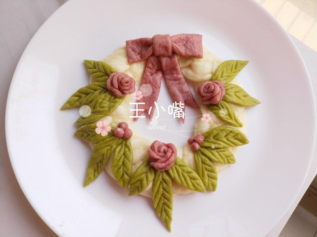 简单花样馒头（九）玫瑰花环